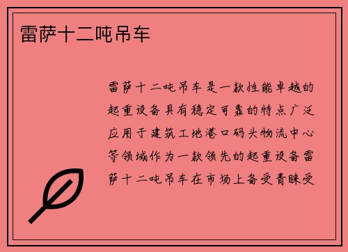 雷萨十二吨吊车